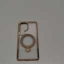 Compatible with Samsung Galaxy S25 Ultra Case with Magnetic Ring Stand [Compatible with Mag-Safe] Shockproof Plating Clear Phone Case for Samsung S25 Ultra 6.9", Desert Gold