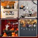 Tradder 6 Pcs Halloween Crafts for Adults Halloween Rhinestone Painting Ghost Wind Chimes Diamond Art Chimes 5d Resin Diamond Bell DIY Rhinestone Ornament for Indoor Outdoor Garden Decor