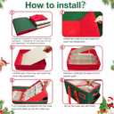 Christmas Ornament Storage Box with Adjustable Dividers Green Ornament Storage Container with 8 Tray 128 Individual Compartments Large Christmas Ornament Storage for Christmas Decorations