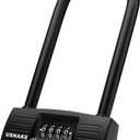 USHAKE Bike Combination U Lock, Heavy Duty Bike Combination U Lock Paddle Lock for Bicycle Electric Scooter Motorcycles Metal Fence Gate Anti Theft