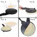 Moss & Stone Electric Crepe Maker – 8” Portable Crepe Pan Nonstick with Dipping Plate, Auto Shut-Off, On/Off Switch, Even Heating & One Automatic Temperature Control – Compact Crepe Maker