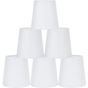 LAMPWELL VIRGO Clip-on Chandelier Lamp Shades,Set of 6,Small Barrel,5.2"4"H5.2",Fabric, Handmade,Traditional Decorative,ONLY FOR CANDLE BULB,Offwhite LAMPWELL VIRGO Clip-on Chandelier Lamp Shades,Set of 6,Small Barrel,5.2"4"H5.2",Fabric, Handmade,Traditional Decorative,ONLY FOR CANDLE BULB,Offwhite