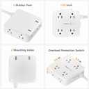 TESSAN Dual Surge Protector Power Strip, 5 Ft Extension Cord Flat Wall Plug with 4 USB (2 USB C) 8 Outlets, 2100J Surge Protection, 20W Multiple Charging Station for Home, Office, College, Dorm, Grey