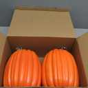 Artmag 8 Inch Large Artificial Pumpkins, 2PCS Big Orange Faux Foam Harvest Pumpkins for Fall Autumn Thanksgiving Seasonal Holiday Decor