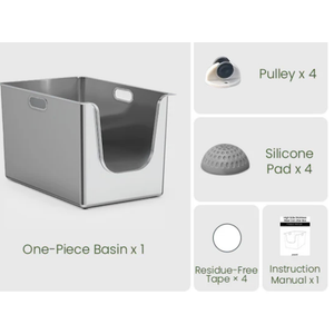 Ptlom High-Sided Cat Litter Box -Side Entry