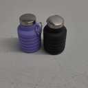 YCT Collapsible Water Bottle 17oz（500ml)，Travel Portable Sport Water Bottle，Reusable Silicone Foldable Water Bottles for Gym Camping Hiking (Purple+Black)