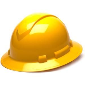 Pyramex Ridgeline Full Brim Hard Hat 4 Point Ratchet Yellow