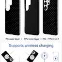 Aitipy Compatible with MagSafe Polka Dot Phone Case for Samsung Galaxy S23 Ultra, Cute Aesthetic Polka Dot Magnetic Soft TPU and Hard PC Protective Phone Cover for Women Girls - Black
