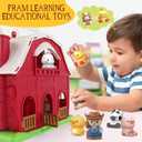 AuroTops Toys for 1 2 3 Years Old Boys and Girls, Big Barn Playset with Farm Animal, Preschool Montessori Toy, Farm Playset with Big Red Barn & Farmer, Christmas & Birthday Gift Toy for Kids