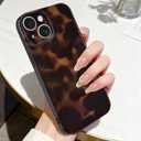 Compatible with iPhone 15 Plus Case 6.7 inch,Tortoise Shell Chic Amber Brown Print Leopard, Classic Soft TPU Protective Shockproof Case for iPhone 15 Plus