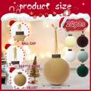 24 Pcs Velvet Christmas Balls Bulk Shatterproof Plastic Christmas Tree Decorations for Decorative Hanging Baubles (24, CoffeeWhiteHaze BlueBeigeBlackish GreenKhaki, 2.36Inch)