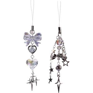 1-4PCS Cute Phone Charms Aesthetic Y2K Cell Phone Charms Strap Strawberry Butterfly Star PhoneCharm Y2K Accessories for Bag Keychain Airpods Camera Pendants Decor