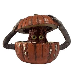 EraSpooky 9 Inches Funny Pumpkin Man Halloween Decor Creepy Haunted House Decoration Holiday Props