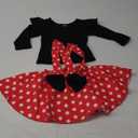 Baby Toddler Girl Polka Dots Fancy Dress Up Costume Birthday Party Tulle Dresses with Polka Dot Headband (12-18 Months, Long Sleeve)