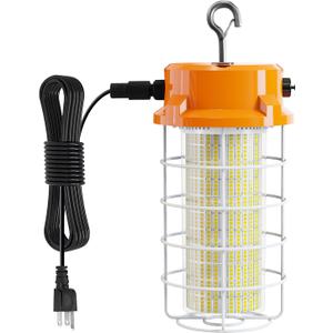 150W LED Temporary Work Light 5000K Daylight 22500 Lumens Super Bright with Fan Radiator Stainless Steel Guard Construction Lights Sturdy Hook Suitable for workshops, Construction Sites, etc.