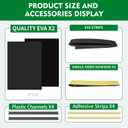 Window Air Conditioner,Side Insulated Foam Panel, Summer/Winter Heat and Draft Insulating,Full Surround Insulation Panels Window Seal with 4 pressure strips 2PIC (BLACK)