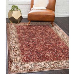 SUPERIOR Boho Floral Medallion Washable Rug, Non-Skid Backing, Pet & Kid Friendly, Easy Care, Non-Slip Rugs for Living Room, Dining, Bedroom, Low Pile Area Rug, Toucan Collection, 10' x 14', Beige