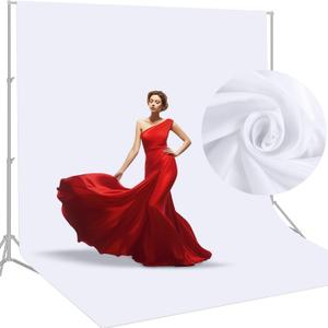 Aimosen 10 X 12 FT Large White Backdrop Background for Photography, Pure White Screen for Zoom Meeting, Polyester Cloth Fabric Curtain, Chromakey Video Photoshoot Studio YouTube Conference Streaming
