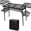 Nice C Camping Table, Compact Folding Table, Tailgate Grill Table, Outdoor Tables, Camping Tables That Fold Up Lightweight, with 4 Side Tables & Mesh Net for BBQ, Camping, 31.5 x 15.8 x 29.9 inches