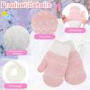 Kids-Winter-Mittens Kintted-Stretchy-Warm-Golves Cold Weather Outdoor Thermal-Accessories for 3-5 Years Boys Girls (Pink)