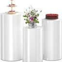White Cylinder Pillar Stand for Party 3 Pieces of Square Cylinder Pedestal Display Plinths for Birthday Party Decor 35.4'' (XXL), 29.5'' (XL), 23.6'' (L)