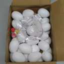 Max Fun 50 Pcs White Blank Easter Eggs Ornaments Bulk Decoration for Craft Hanging Plastic Artificial Eggs with Rope DIY Painting Decorating Basket Fillers Gift Easter Party Favors