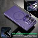 Galaxy S22 Ultra 5G Phone Case,Designed for Samsung S 22 Ultra with Camera Lens Protector,Built-in Camera Ring Stand Kickstand,Heavy Duty Shockproof Cover for Women Men 6.8''in Purple