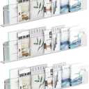 WANLIAN 2 Pack Magazine Holder Brochure Holder Wall Mount, Hanging Bookshelf Magazine Rack Literature Storage Rack, Floating Wall Mounted Shelves, Kids Book Display Shelves Wall Mounted (2)