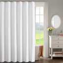 OWENIE White Shower Curtain for Bathroom 96 Inches Extra Long, Elegant 3D Embossed Textured Fabric Shower Curtains, Water Repellent, Machine Washable, Hotel Style, 72" W x 96" L, White