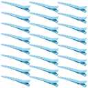 24 Packs Duck Bill Clips, Bantoye 3.35 Inches Rustproof Metal Alligator Curl Clips with Holes for Hair Styling, Hair Coloring, Blue