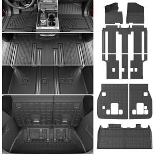 powoq 8 Seats Fuel Floor Mat Compatible with 2022-2026 Kia Carnival Cargo Mat Non-Hybrid&Prestige TPE Floor Liner Back Seat Protector Replacement for 2022-2026 Kia Carnival Accessories