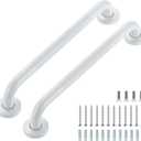 Grab Bars for Shower, 2 Pack 16-Inch Anti Slip Shower Handles for Elderly, Safety Shower Grab Bar, Stainless Steel Handicap Grab Bars for Bathroom (White 1" Diameter)