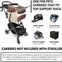 One for Pets 3-in-1 Luxury Pet Carrier, Booster Seat and Stroller for Small and Medium Size Dogs and Cats, No Assembly Required, Black (Chickadee)