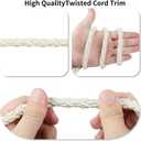 10 Yard 3/8''(1cm) Twisted Trim Cord Rope,10mm Nylon Twisted Cord Thread String for Home Decor, Crafts Making and Costume Crafting (Cream)