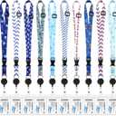 Hotop 10 Count Bright Style Cartoon Polyester Carnival Cruise Lanyards with ID Holder, Adjustable Length, Detachable Badge Holder Clip for Cruise Ships Accessories