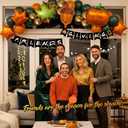 FriendsThanksgiving Decorations Party Supplies Friends Theme Party Banner Orange and Green Balloons Maple Leaf Star balloons for TV Show Fans Party Happy Friendsgiving Fall Thanksgiving Decorations