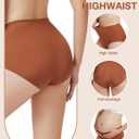 Womens Underwear Seamless Full Coverage Breathable Briefs No Show Silky Stretch High Waisted Ladies Panties 6 Pack 3X