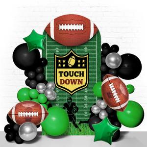 American Football Arch Cover 7.2FT Double-Sided Spandex Fitted Birthday Party Arch Stand Covers Round Top Football Sports Field Arch Backdrop Cover for Birthday Baby Shower Sports Party Decor