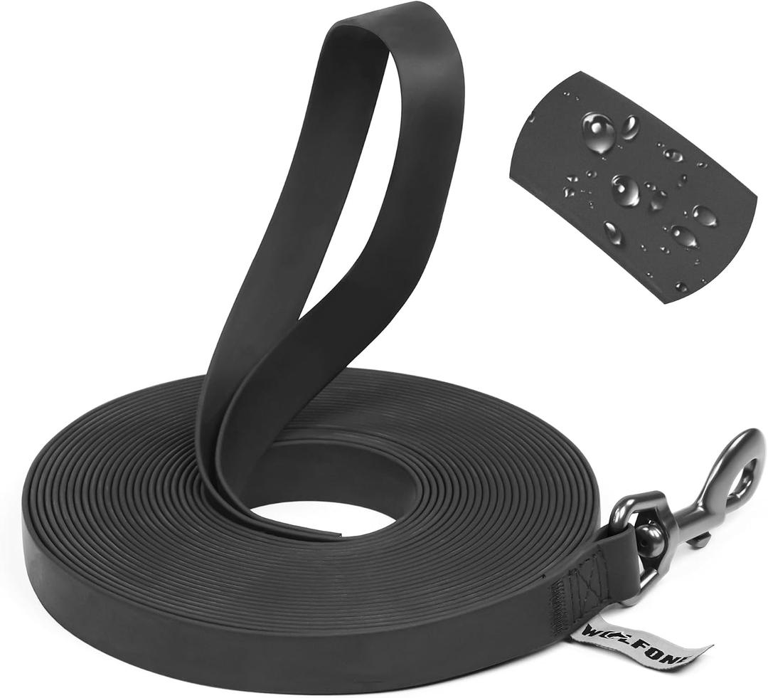Wolfone Waterproof Dog Leash 5FT PVC Coated Long Line Training Lead