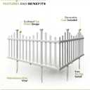2.5ft H x 4.7ft W (2 Panels) No Dig Zippity Madison Fence Panel Kit, No Dig Fence Panels, White Vinyl Fences for Yard, Temporary Fence for Backyard, White Picket Fence Garden Border, DIY Fence ZP19001
