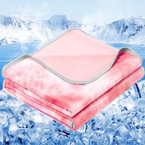 inhand Cooling Blanket Queen Size (90"x90"), Cooling Blankets for Hot Sleepers, Absorbs Heat to Keep Adults Cool for Summer Nights Sweats, Thin Cold Lightweight Blanket for Couch Bed, Pink