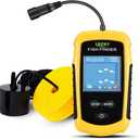 LUCKY Kayak Portable Fish Depth Finder Water Handheld Fish Finder Sonar Castable Kayak Boat Fishfinder Transducer Fishing LCD Display FFC1108