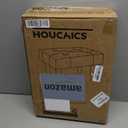 HOUCHICS Small Footstool Ottoman, Velvet Wooden Foot Stool Ottoman with Wood Legs, Sofa Footrest Extra Seating for Living Room Entryway Office(Blue 1PACK)