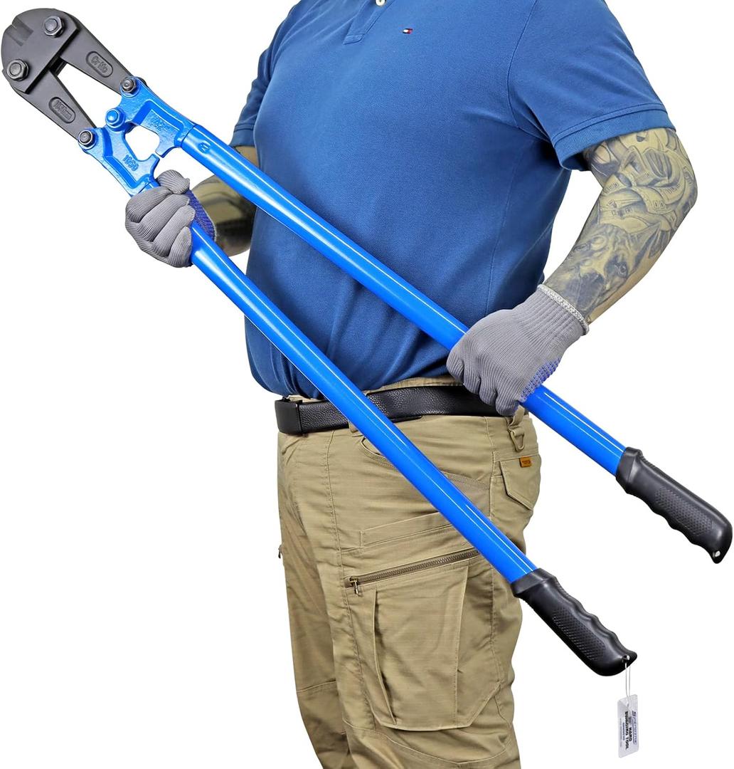42 Inch Bolt Cutter with Drop Forged Alloy Steel Blades,with Ergonomic Handle,Heavy Duty Metal Cutter for Rebars, Chains, Locks, Wires, Bolts, Fence.(42in)