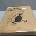 Large Heated Cat House for Outdoor Cats in Winter, Weatherproof & Elevated Outdoor Feral Cat Houses with Pet Heating Pad Bed, Outside Cat House for Stray Barn Cat