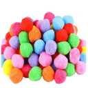 Pom Poms 1.2 Inch Pompoms Pipe Cleaners for DIY Creating Crafts Making, Preschool Crafts Supplies Decoration,100 Pieces - Multi-color