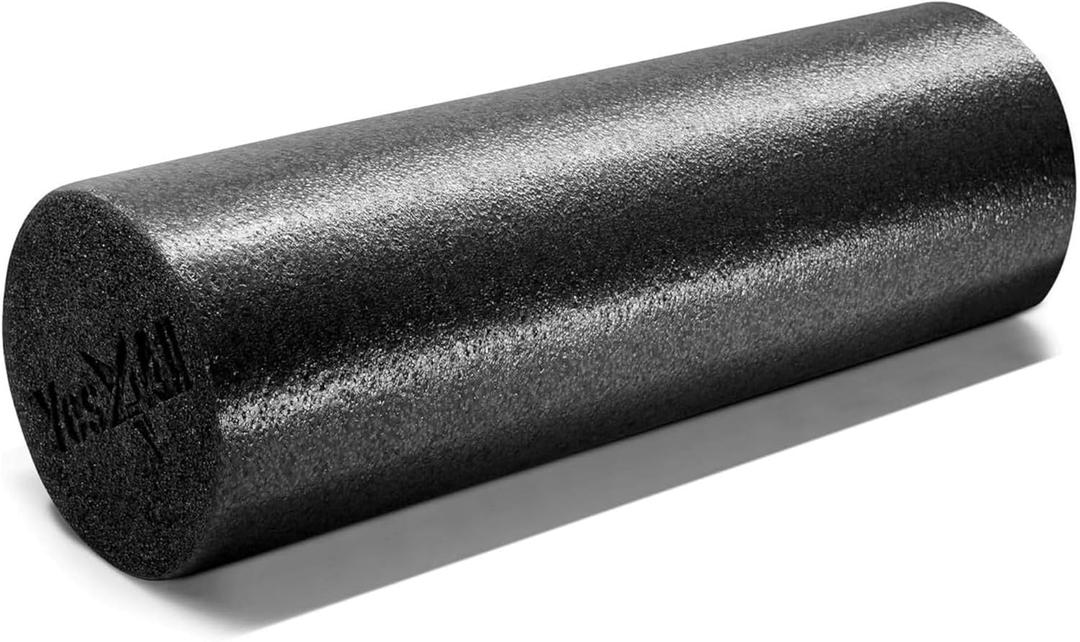 Yes4All Medium Firm Round PE Foam Roller for Pilates, Yoga, Stretching, Balance & Core Exercises (Black)