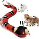 Smart Sensing Snake Cat Toy, Rechargeable Interactive Toy With Automatic Obstacle Detection and S-Shaped Movement, for Cats