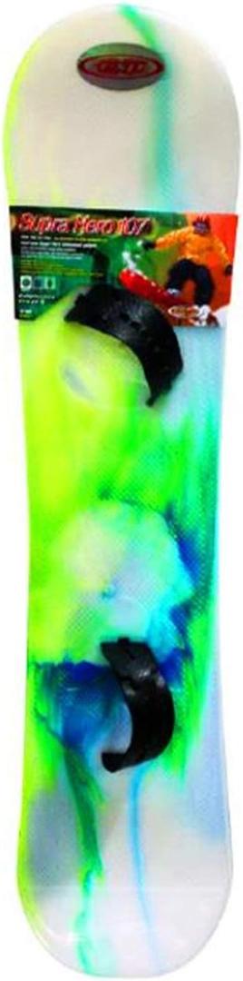 Emsco Group ESP 107 cm Day Glow Suprahero Snowboard - Starter Board with Adjustable Wrap Bindings - Tie-Dye