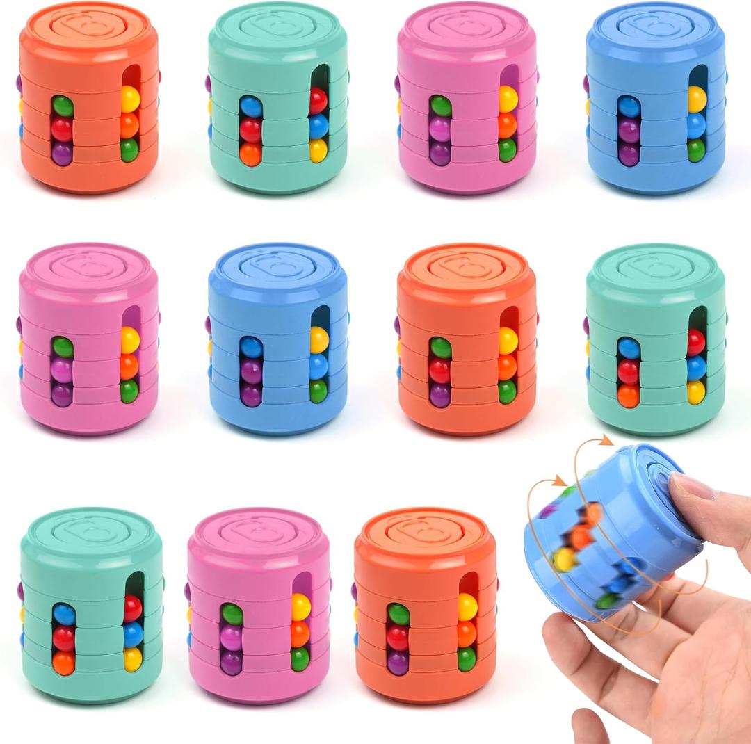 KatchOn, Rotating Fidget Toys Pack of 12 | Magic Bean Brain Teaser Puzzle Cube, Pinata Stuffers for Kids | Fidget Spinners Party Favors for Kids, Adults | Classroom Prizes Goodie Bag Stuffers